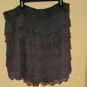 Charlotte Russe Olive Green Design Skirt
